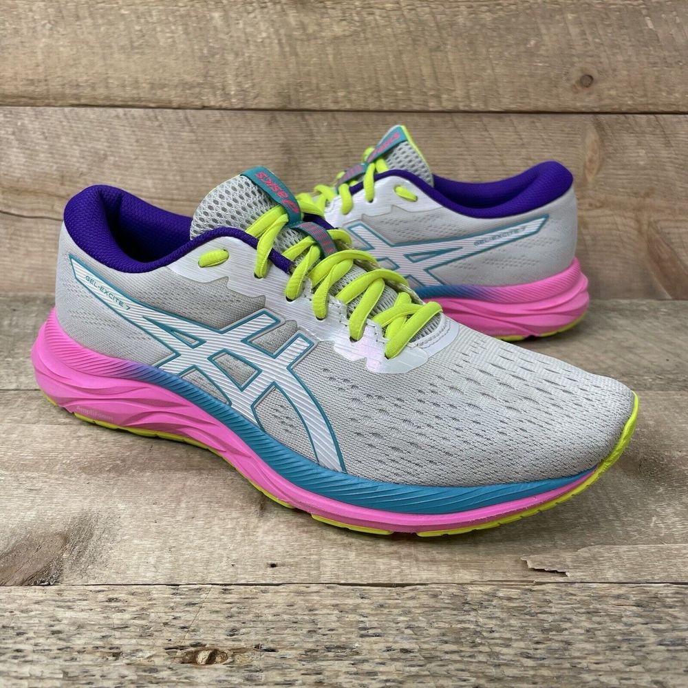 Asics Womens Gel Excite 7 1012A801 Colorful Running Shoes Sneakers Size 9 EUC